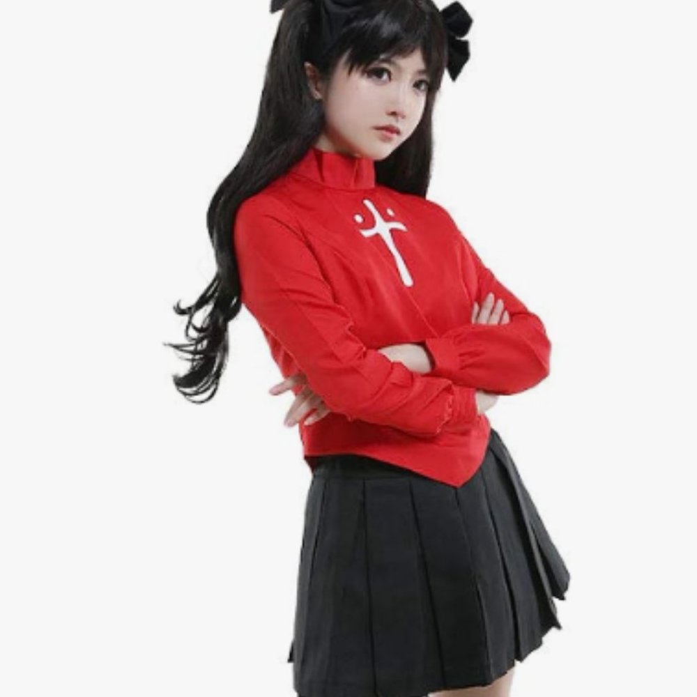 miccostumes Women's Red Top and Black Skirt Cosplay Costume - Sz SM
